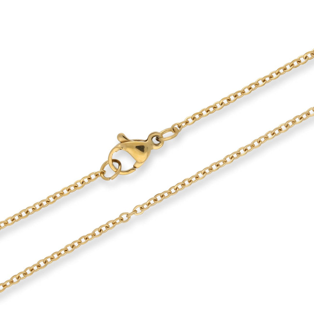 Fertige Halskette 45 cm – Edelstahl – Farbe Gold - PerlineBeads