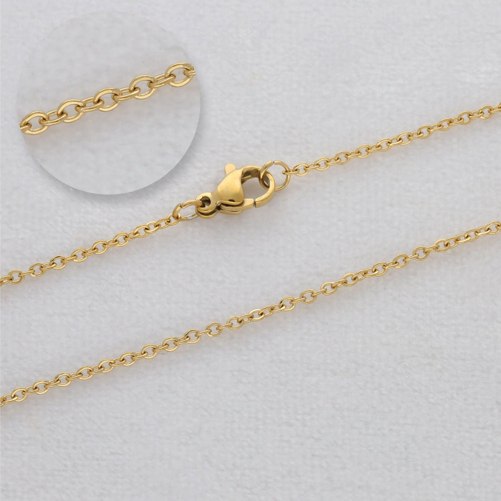 Fertige Halskette 45 cm – Edelstahl – Farbe Gold - PerlineBeads