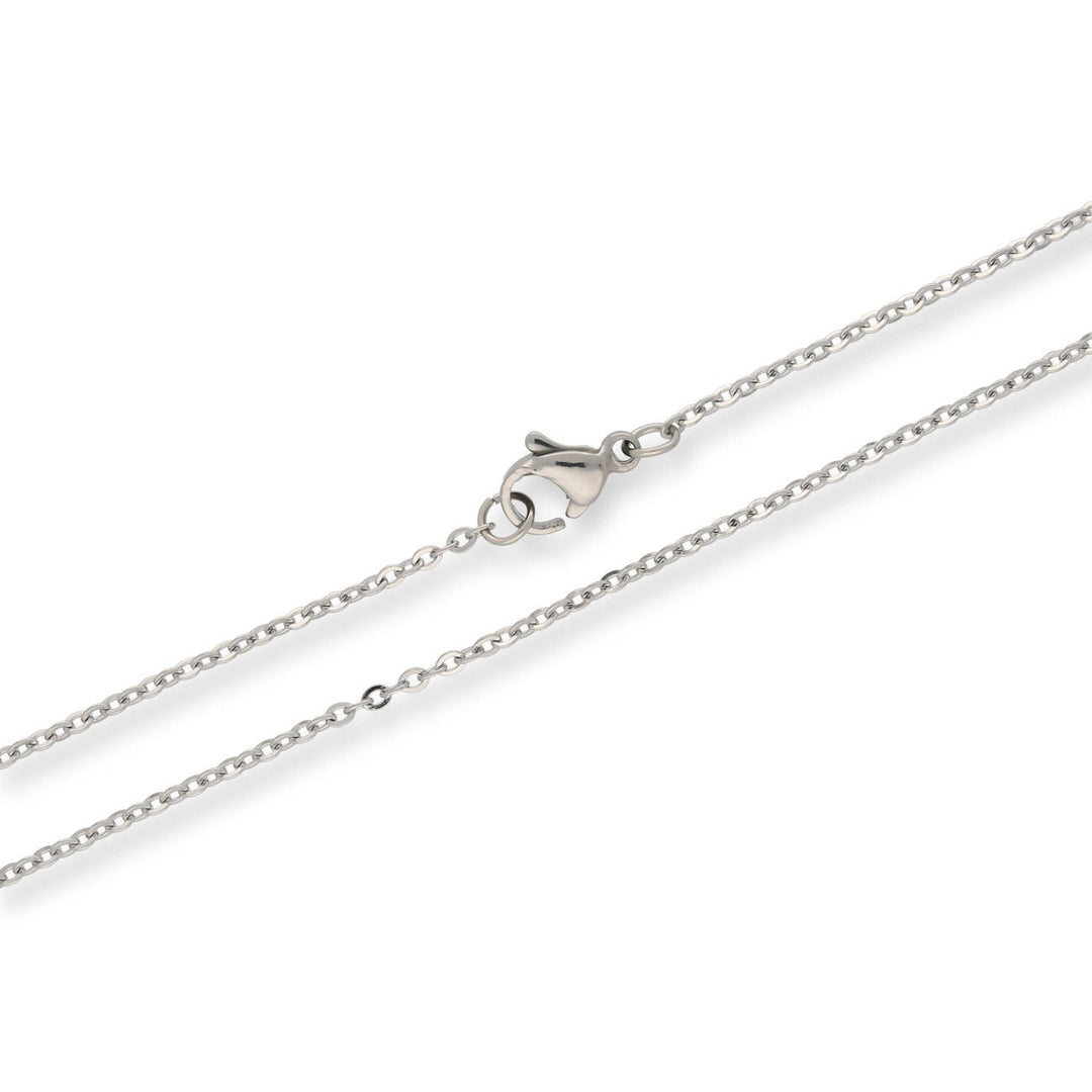 Fertige Halskette 45 cm – Edelstahl – Farbe Stahl - PerlineBeads
