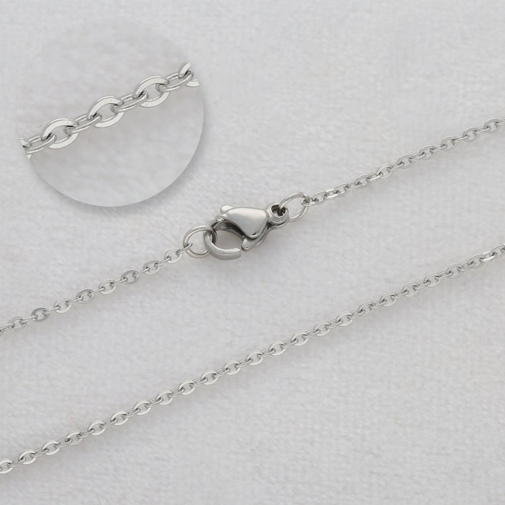 Fertige Halskette 45 cm – Edelstahl – Farbe Stahl - PerlineBeads