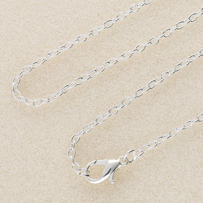 Fertige Halskette 45,6 cm - versilbert - PerlineBeads