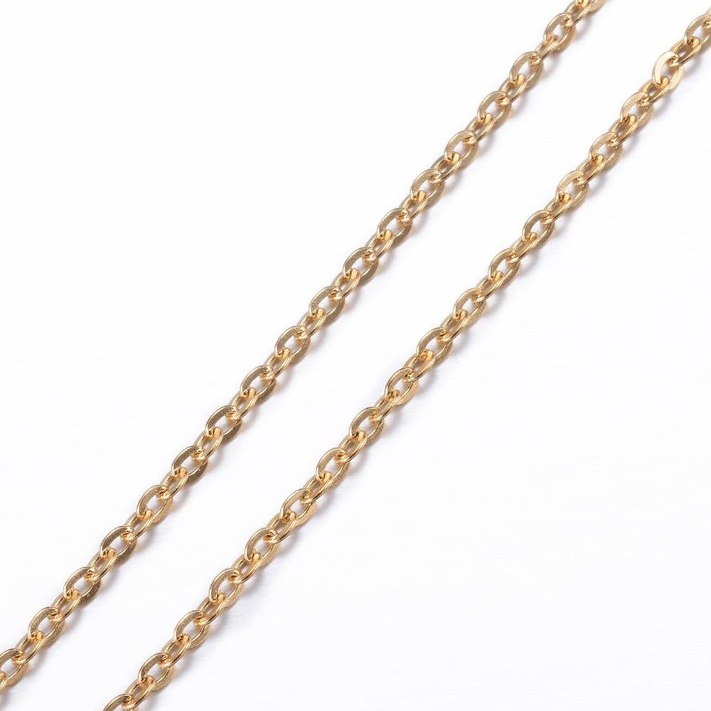 Fertige Halskette 75 cm – Edelstahl – Farbe Gold - PerlineBeads