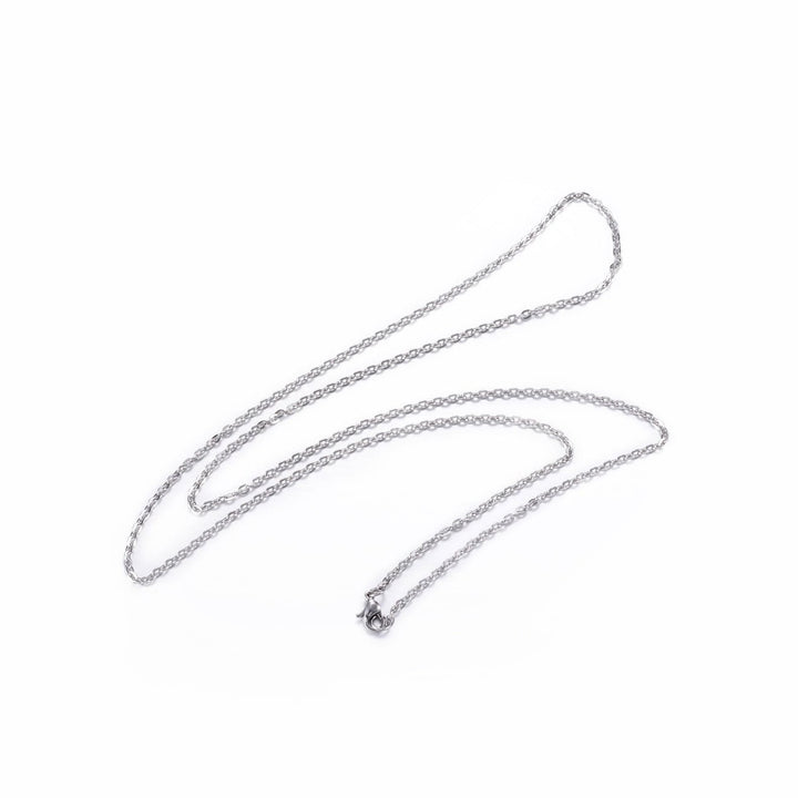 Fertige Halskette 75 cm – Edelstahl – Farbe Platin - PerlineBeads