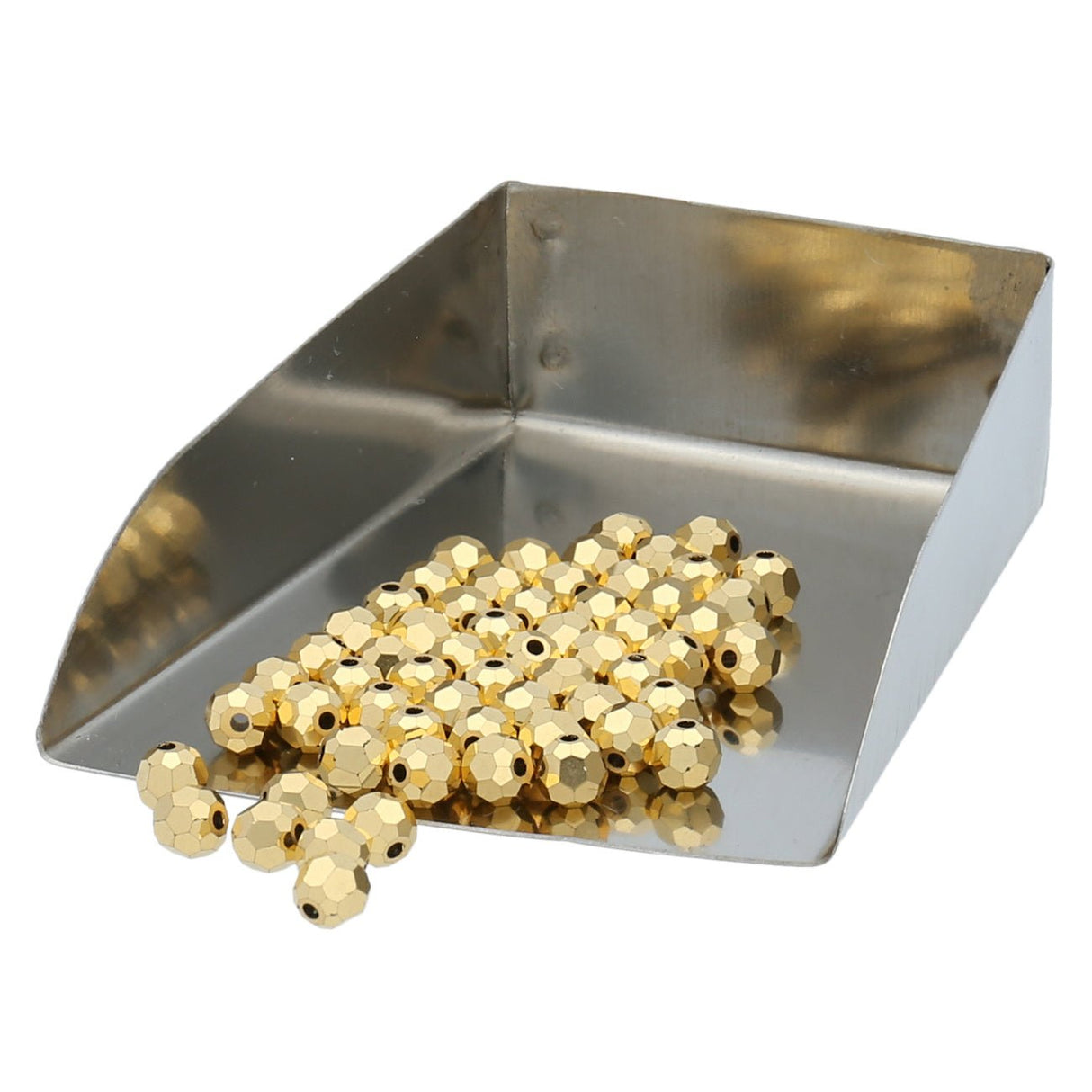 Feuerpolierte Kristall-Glasperle rund, 4 mm - Crystal Aurum Full - PerlineBeads