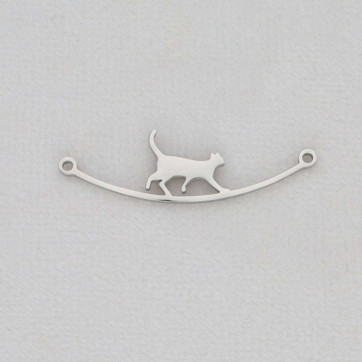 Filigraner Schmuckverbinder "Katze" – Farbe Silber - PerlineBeads