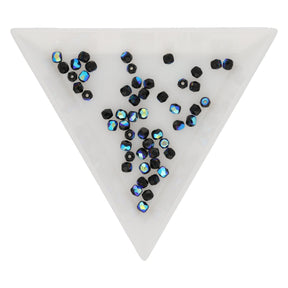 Fire polished 3 mm Glasperlen - Jet AB - PerlineBeads