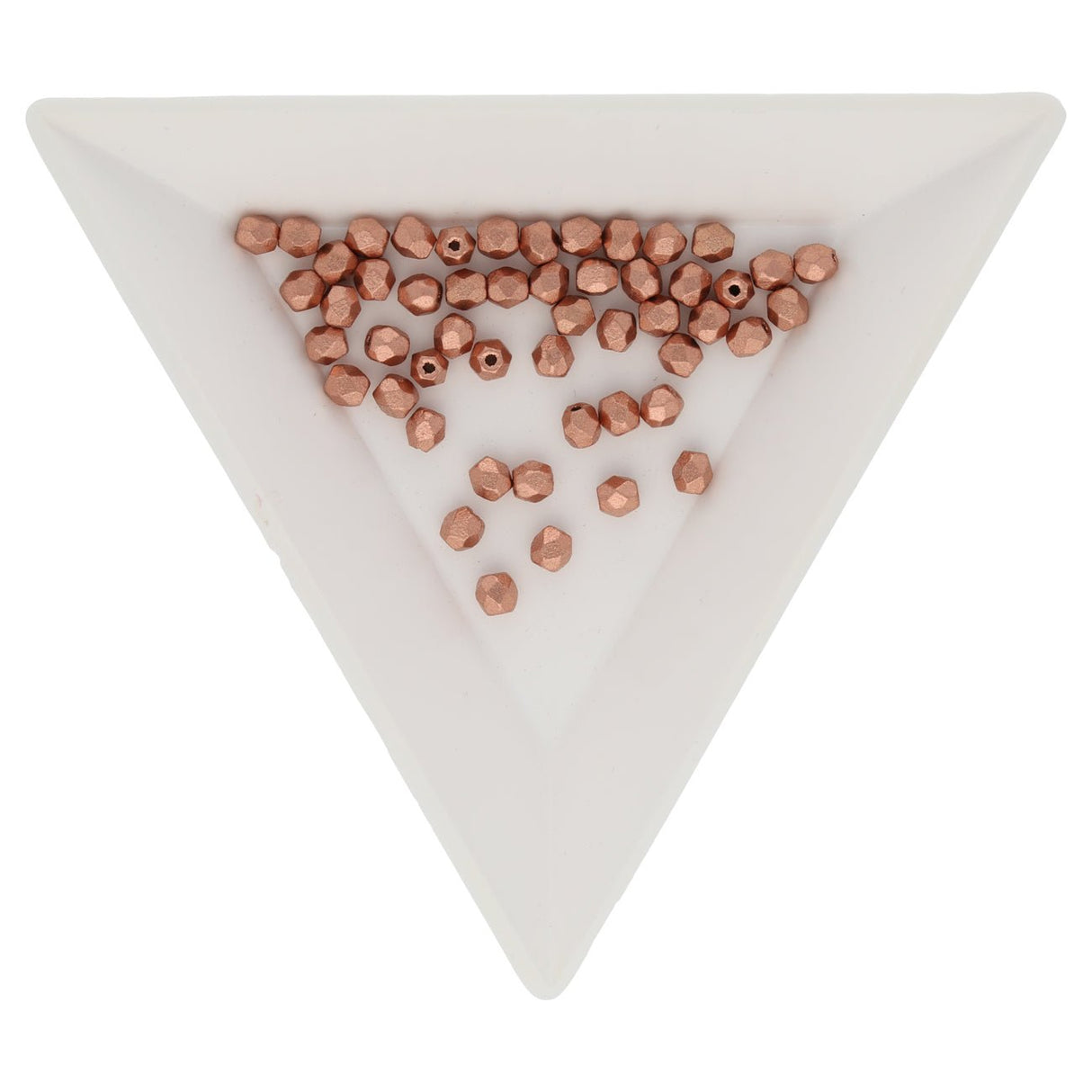 Fire polished 3 mm Glasperlen - Matte Metallic Copper - PerlineBeads