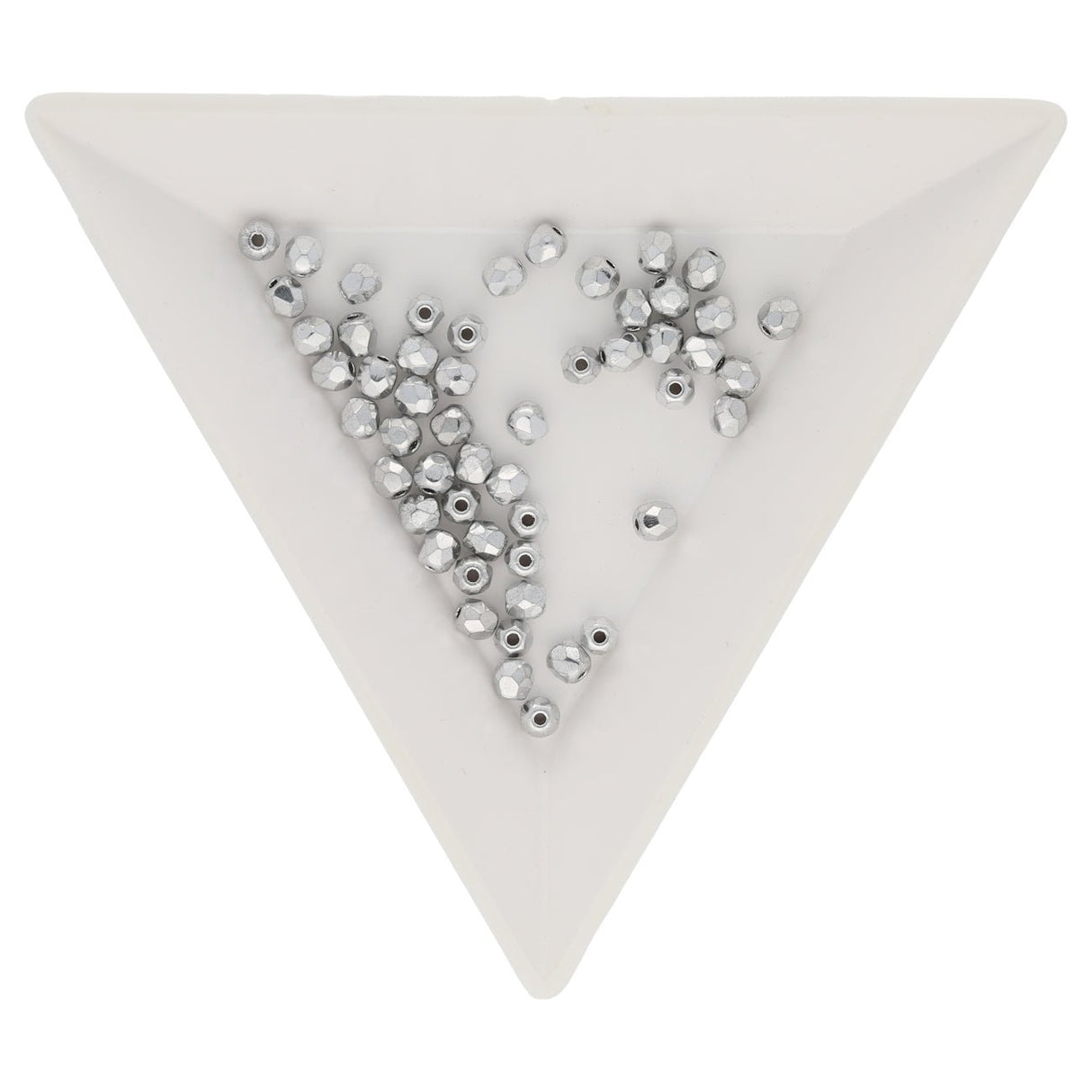 Fire polished 3 mm Glasperlen - Silver - PerlineBeads