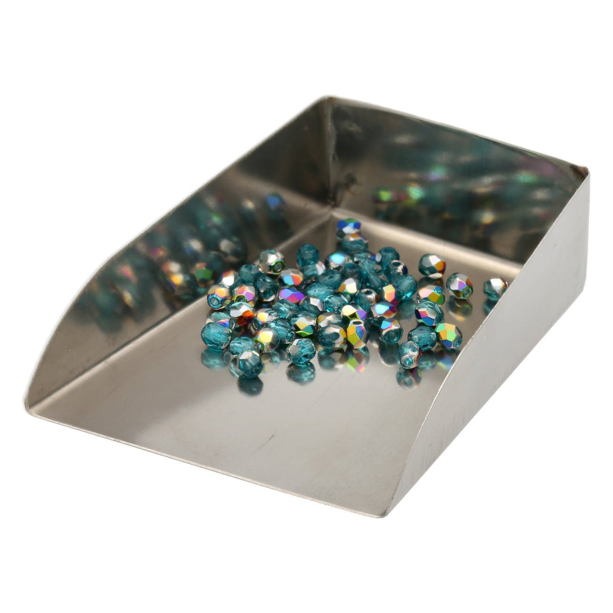 Fire polished 3 mm Glasperlen - Teal - Vitral - PerlineBeads