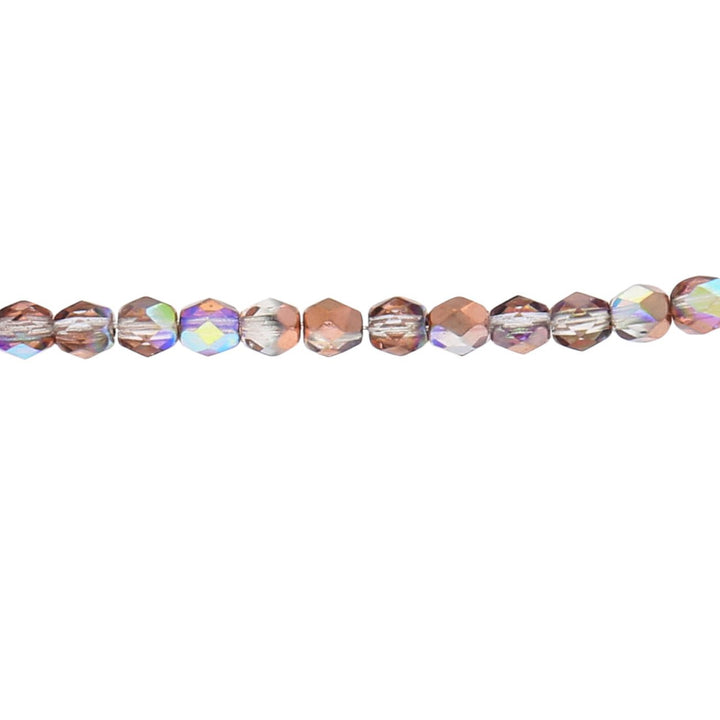 Fire polished 4 mm Glasperlen - Crystal Copper rainbow - PerlineBeads