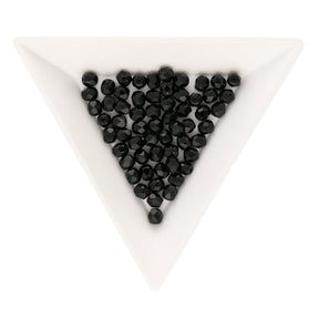 Fire polished 4 mm Glasperlen - Jet - PerlineBeads