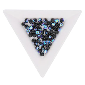 Fire polished 4 mm Glasperlen - Jet AB - PerlineBeads