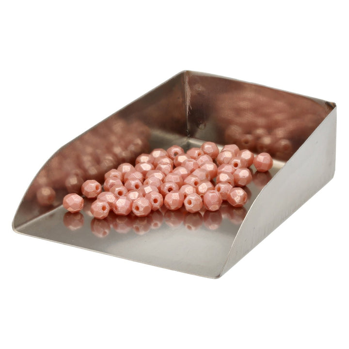 Fire polished 4 mm Glasperlen - Luster Carnation Pink - PerlineBeads