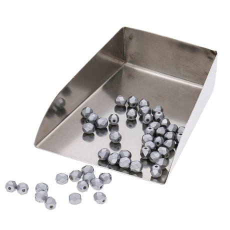 Fire polished 4 mm Glasperlen - Pastel light grey - PerlineBeads