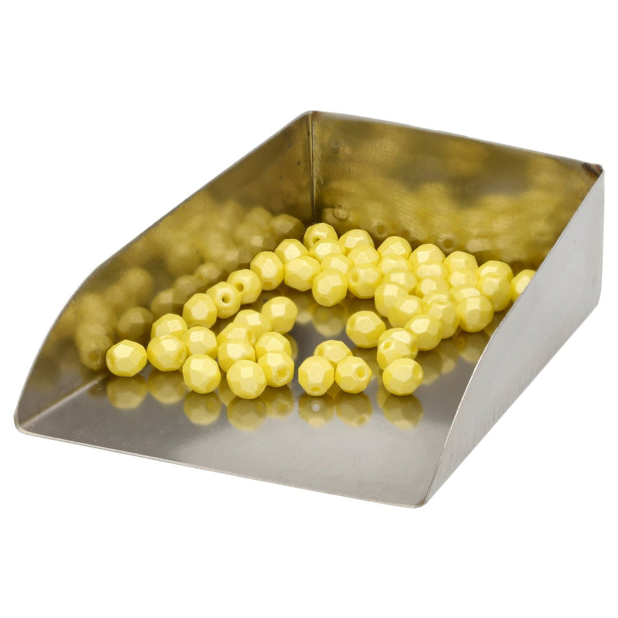 Fire polished 4 mm Glasperlen - Pearl Shine Amber - PerlineBeads