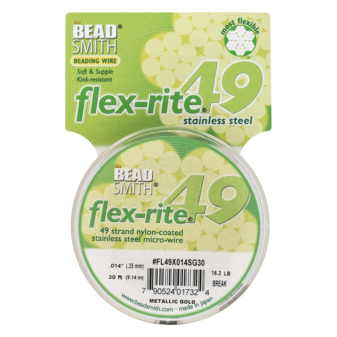 Flex-rite 49 (0,35 mm) – Metallic Satin Gold - PerlineBeads