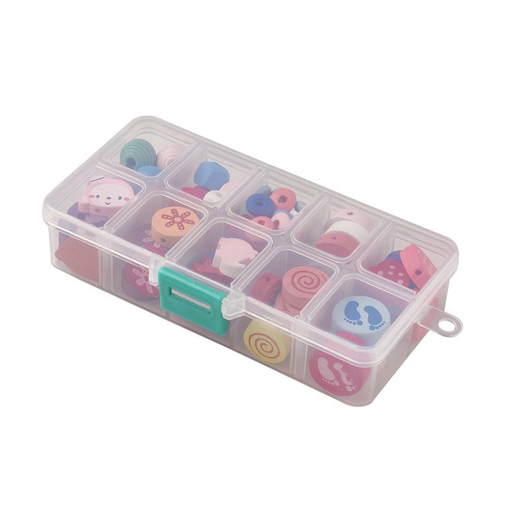 Gefärbte Holzperlen, gemischte Formen (93 Stk.) - PerlineBeads