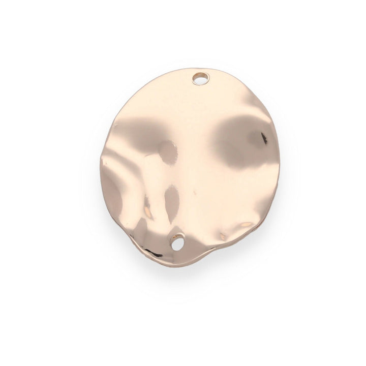 Gehämmertes ovales Verbindungselement - 25 x 20 mm - Farbe Rose Gold - PerlineBeads