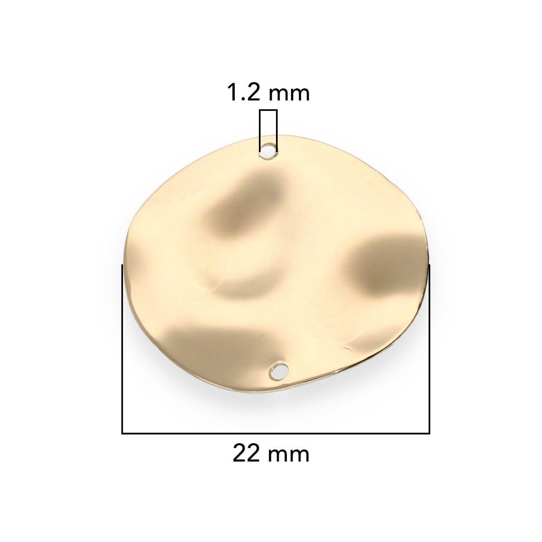Gehämmertes rundes Verbindungselement - 22 mm - Farbe gold - PerlineBeads