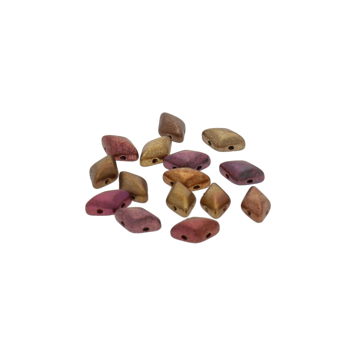 GemDuo - Dark Gold Rainbow - PerlineBeads