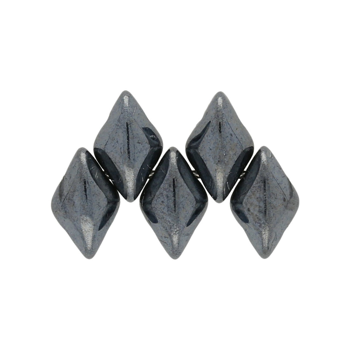 GemDuo - Jet Hematite - PerlineBeads