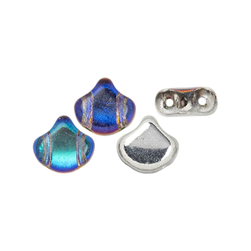 Ginko Leaf Bead - Backlit - Petroleum - PerlineBeads