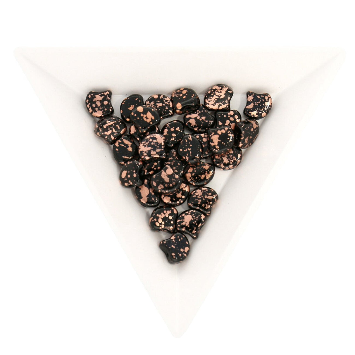 Ginko Leaf Bead - Copper Splash - Jet - PerlineBeads