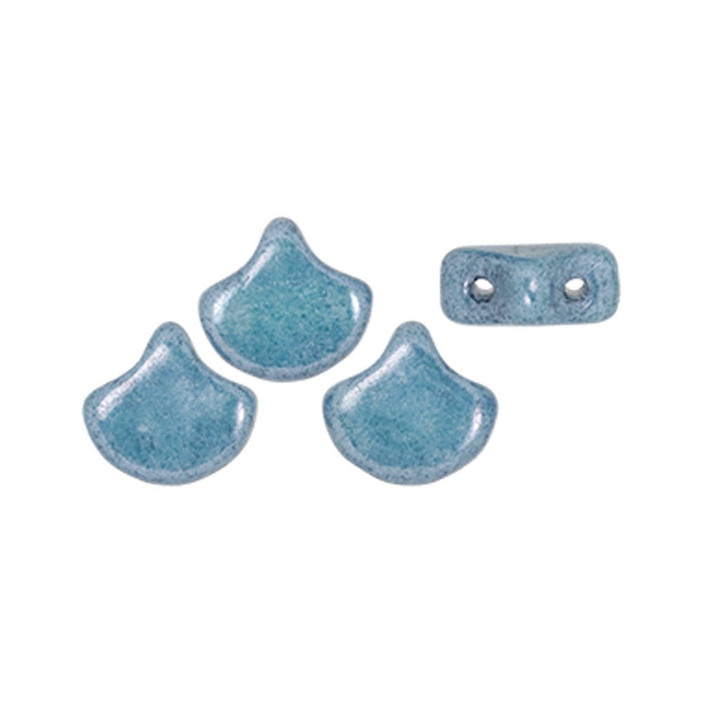 Ginko Leaf Bead - Luster - Opaque Blue - PerlineBeads