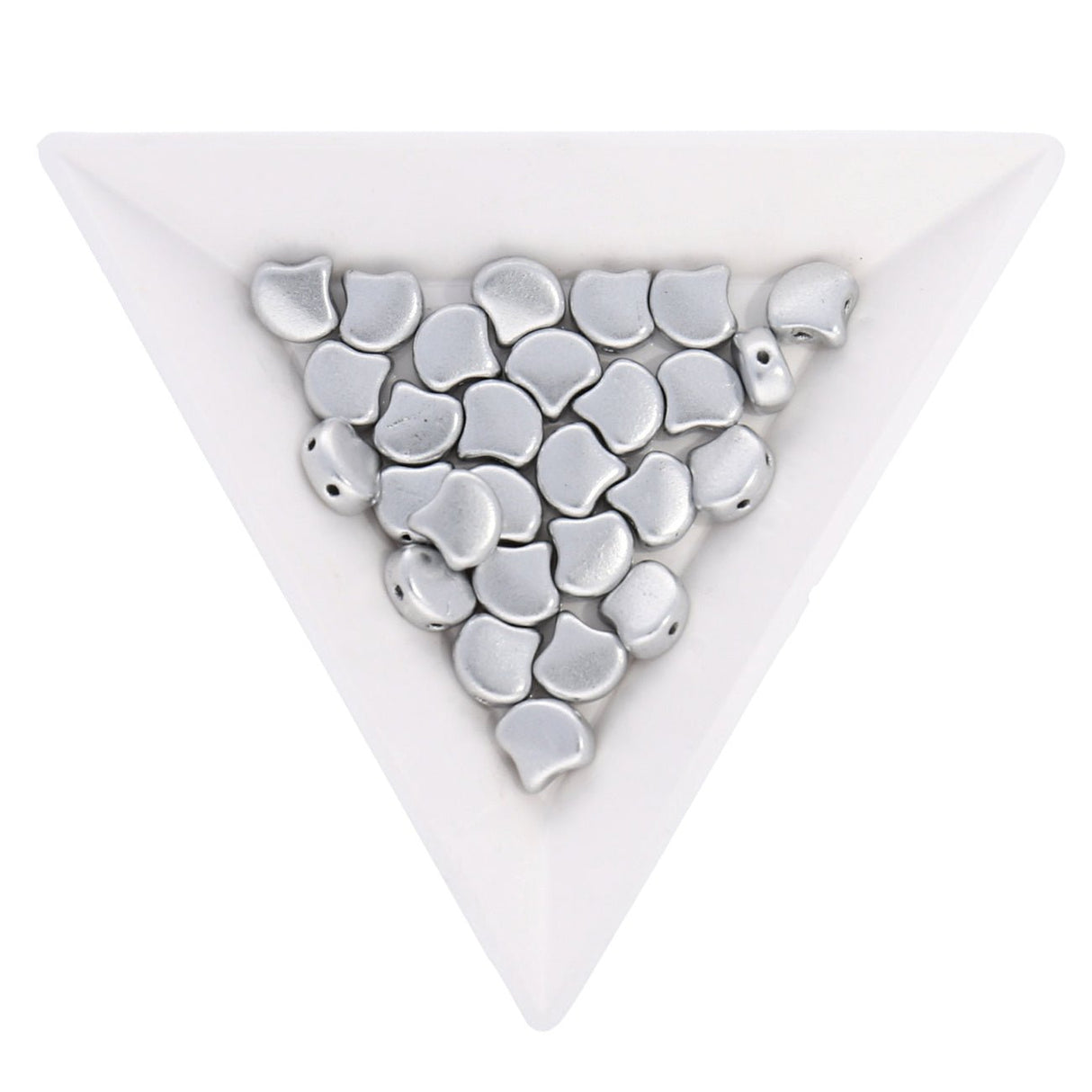 Ginko Leaf Bead - Matte - Metallic Silver - PerlineBeads