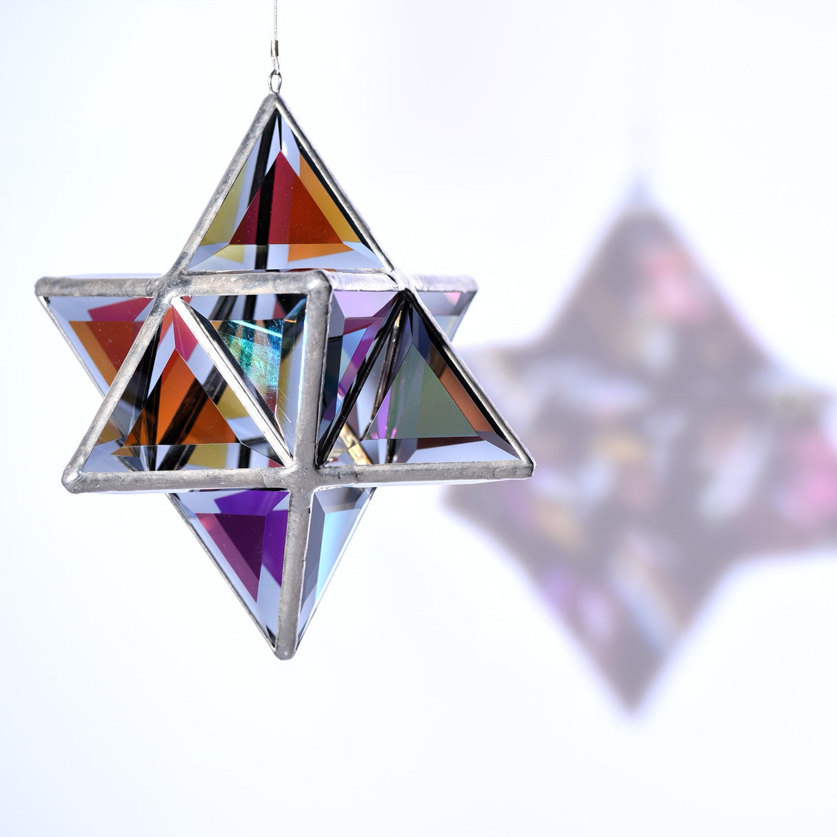 Glas-Skulptur Ariel, Small, mit zweifarbigem grauem Glas - PerlineBeads