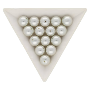 Glasperle rund - 10 mm - White Smoke - PerlineBeads