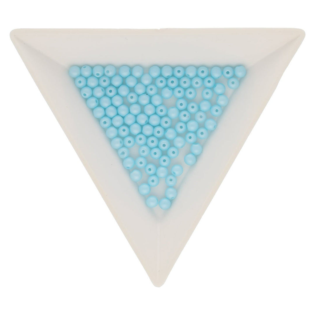 Glasperlen rund - 3 mm - Powdery Pastel Turquoise - PerlineBeads