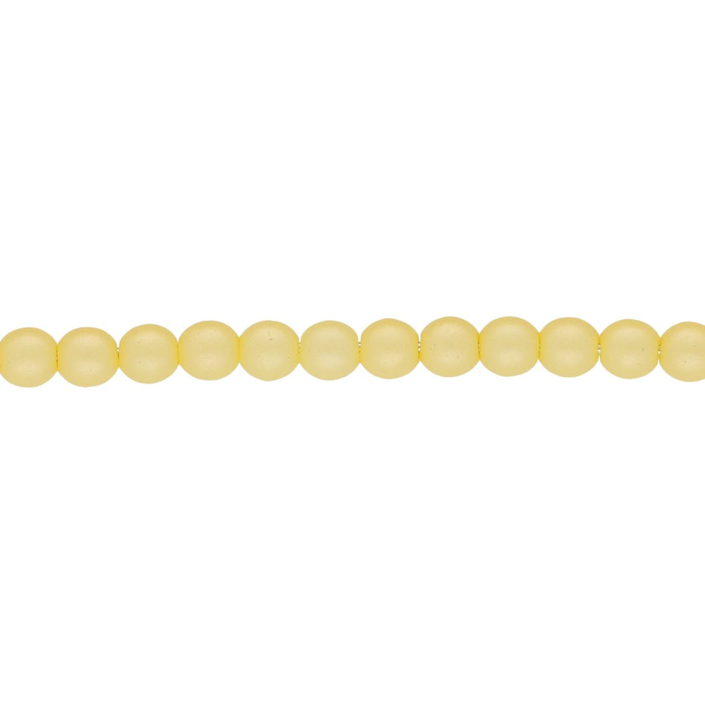 Glasperlen rund - 3 mm - Powdery Pastel Yellow - PerlineBeads