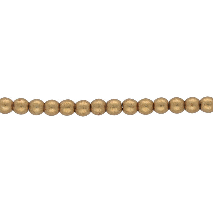 Glasperlen rund - 3 mm - Saturated Metallic Ceylon Yellow - PerlineBeads
