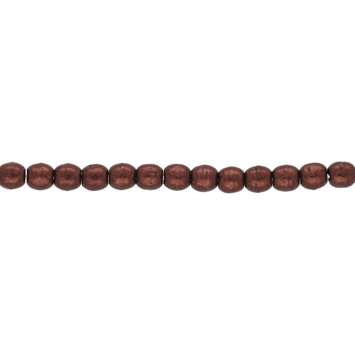 Glasperlen rund - 3 mm - Saturated Metallic Chicory Coffee - PerlineBeads