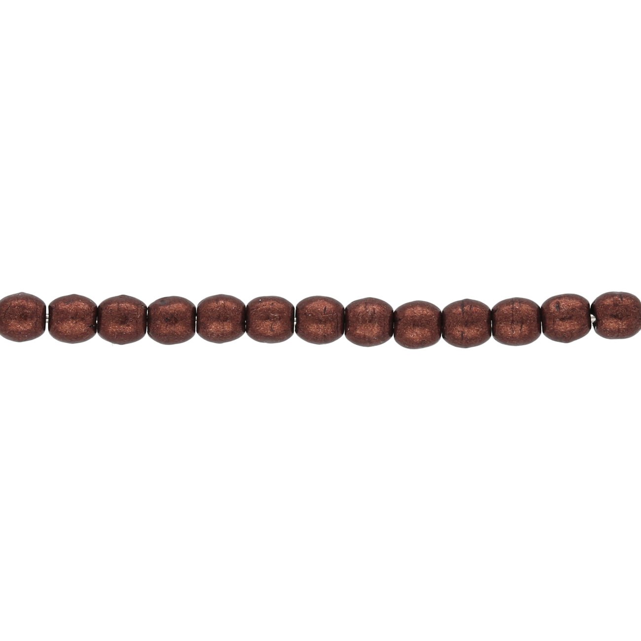 Glasperlen rund - 3 mm - Saturated Metallic Chicory Coffee - PerlineBeads