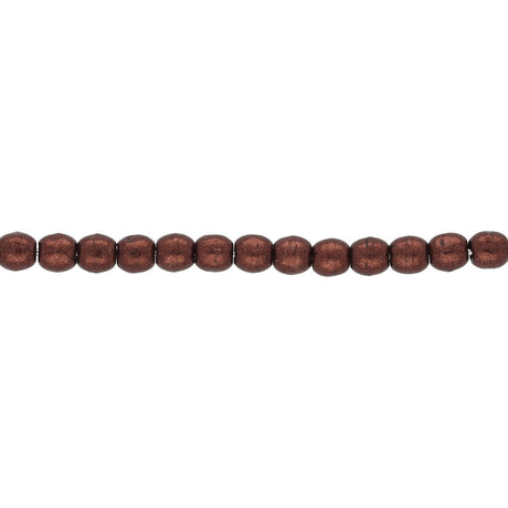 Glasperlen rund - 3 mm - Saturated Metallic Chicory Coffee - PerlineBeads