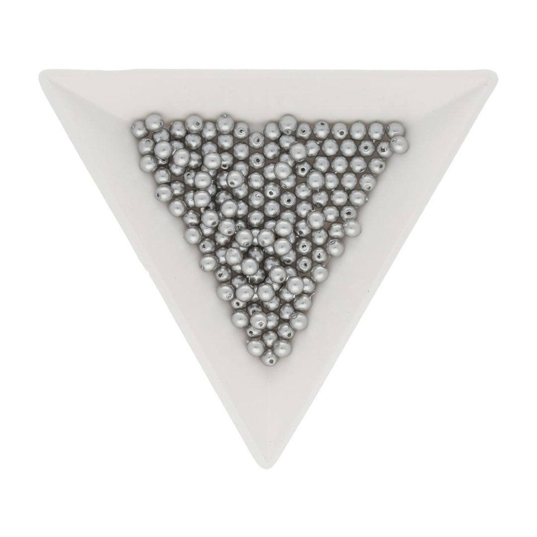 Glasperlen rund - 3 mm - Shiny Platinum - PerlineBeads