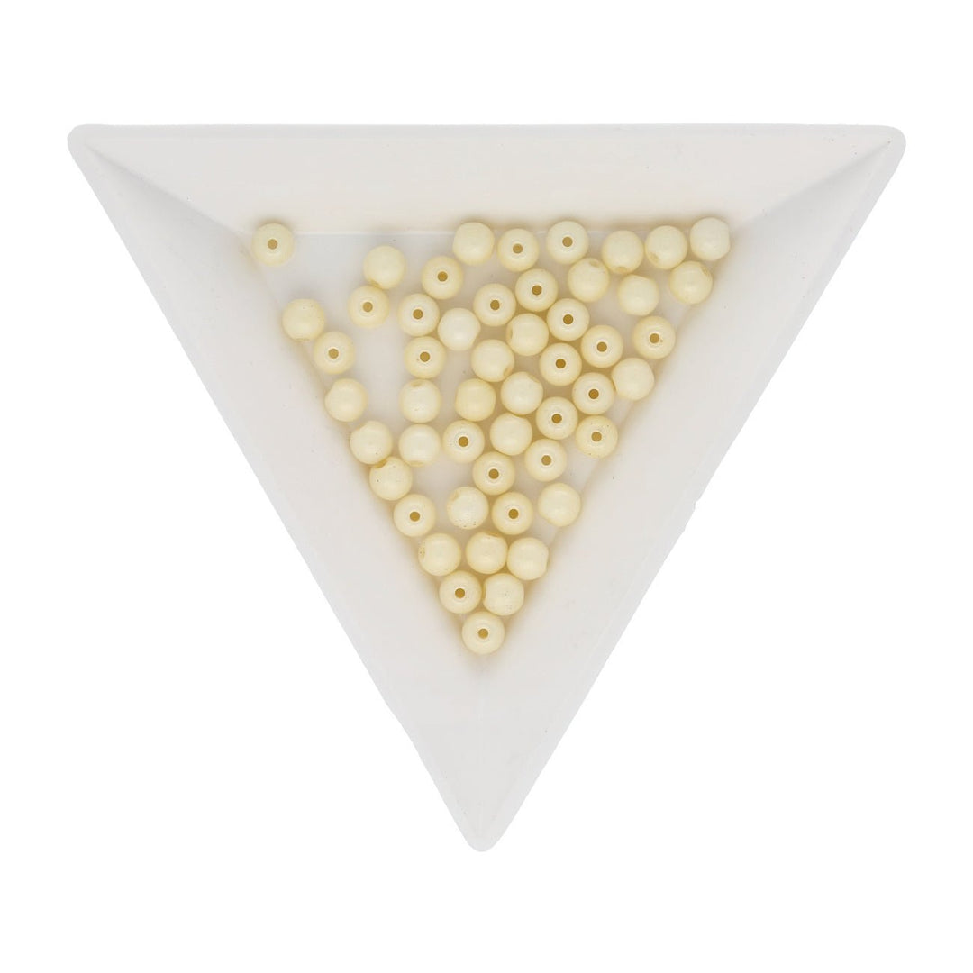 Glasperlen rund - 4 mm - Chalk White Cream Luster - PerlineBeads