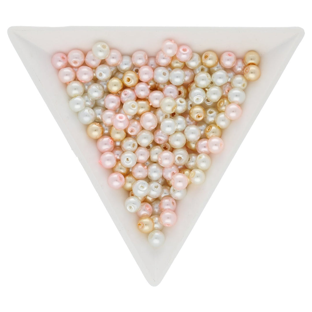 Glasperlen rund - 4 mm - Light Rose Mix - PerlineBeads