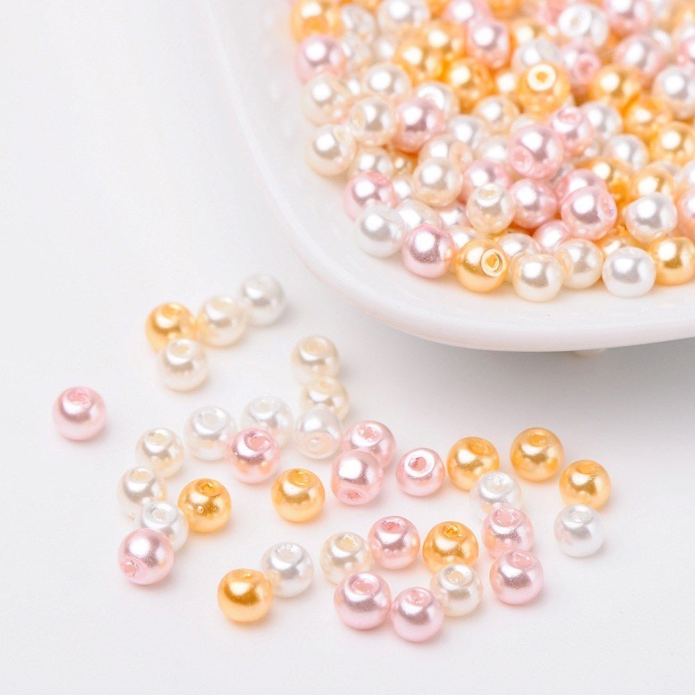Glasperlen rund - 4 mm - Light Rose Mix - PerlineBeads