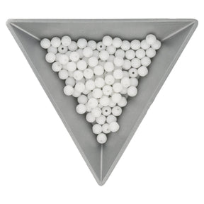 Glasperlen rund - 4 mm - Opaque White - PerlineBeads