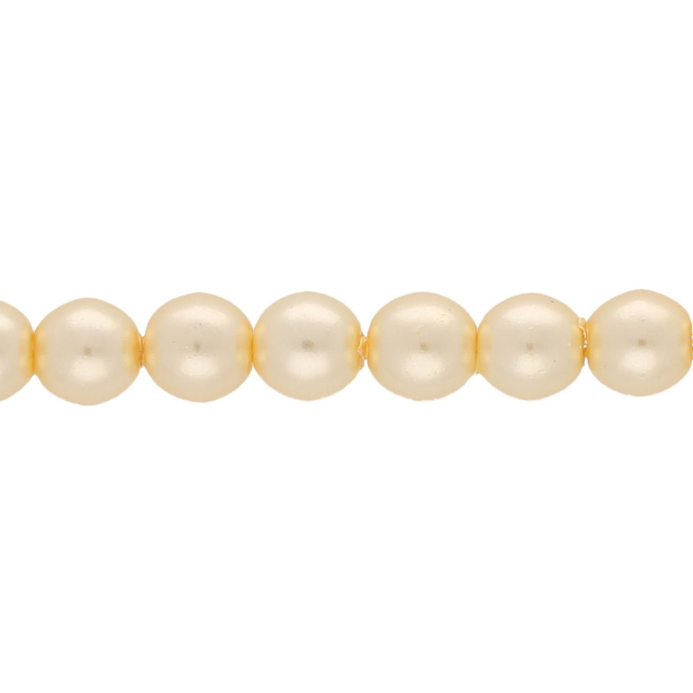 Glasperlen rund - 4 mm - Pearl Coat - Cream - PerlineBeads