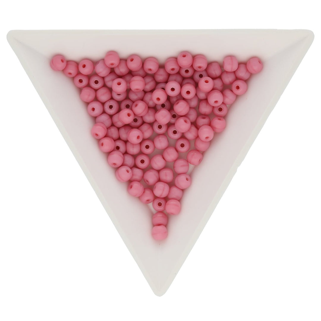 Glasperlen rund - 4 mm - Pink - Coral – PerlineBeads