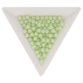 Glasperlen rund - 4 mm - Powdery Pastel Lime - PerlineBeads