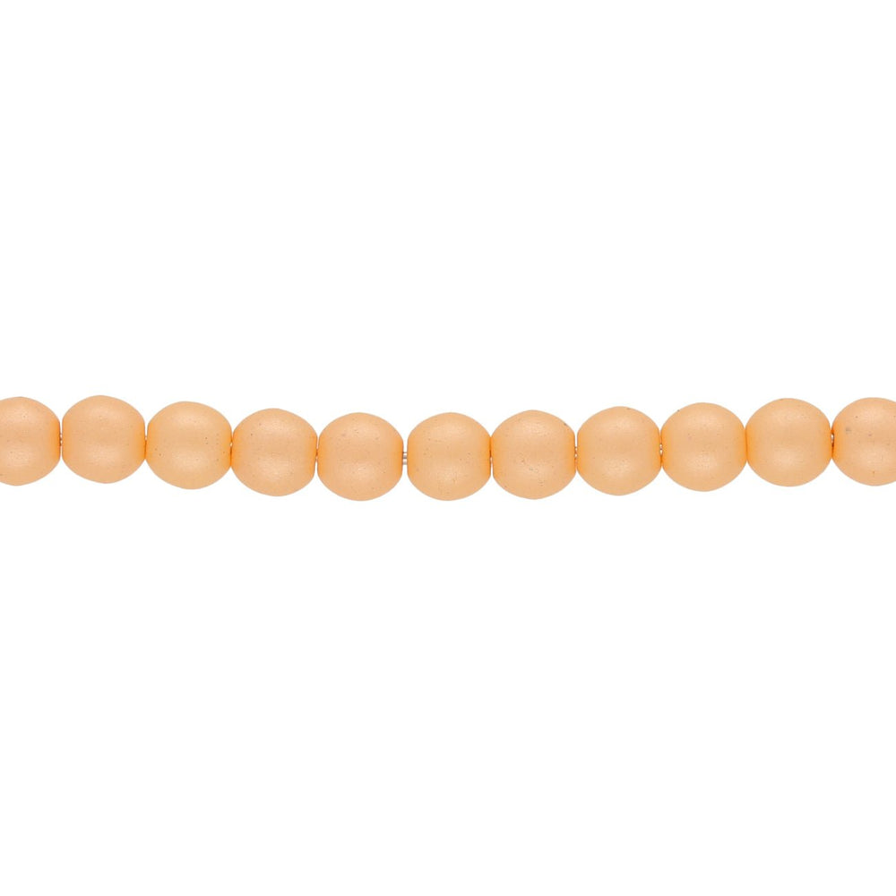Glasperlen rund - 4 mm - Powdery Pastel Orange - PerlineBeads