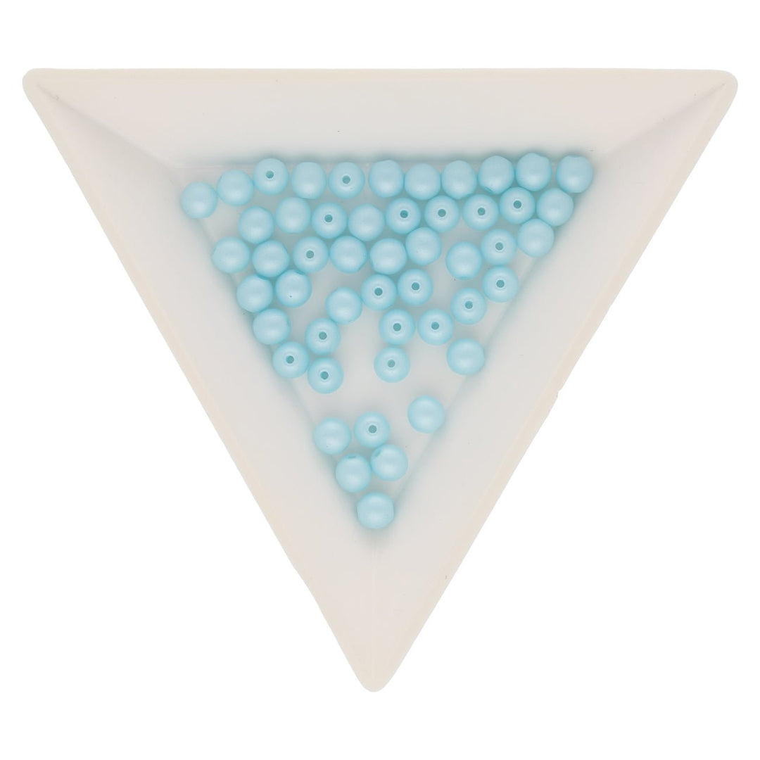 Glasperlen rund - 4 mm - Powdery Pastel Turquoise - PerlineBeads