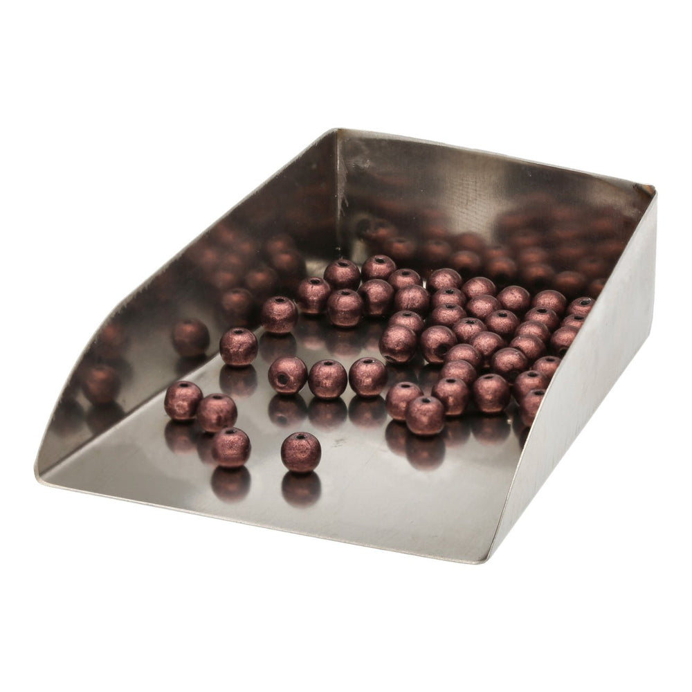 Glasperlen rund - 4 mm - Saturated Metallic Chicory Coffee - PerlineBeads