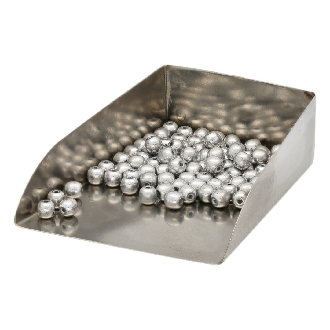 Glasperlen rund - 4 mm - Silver - PerlineBeads