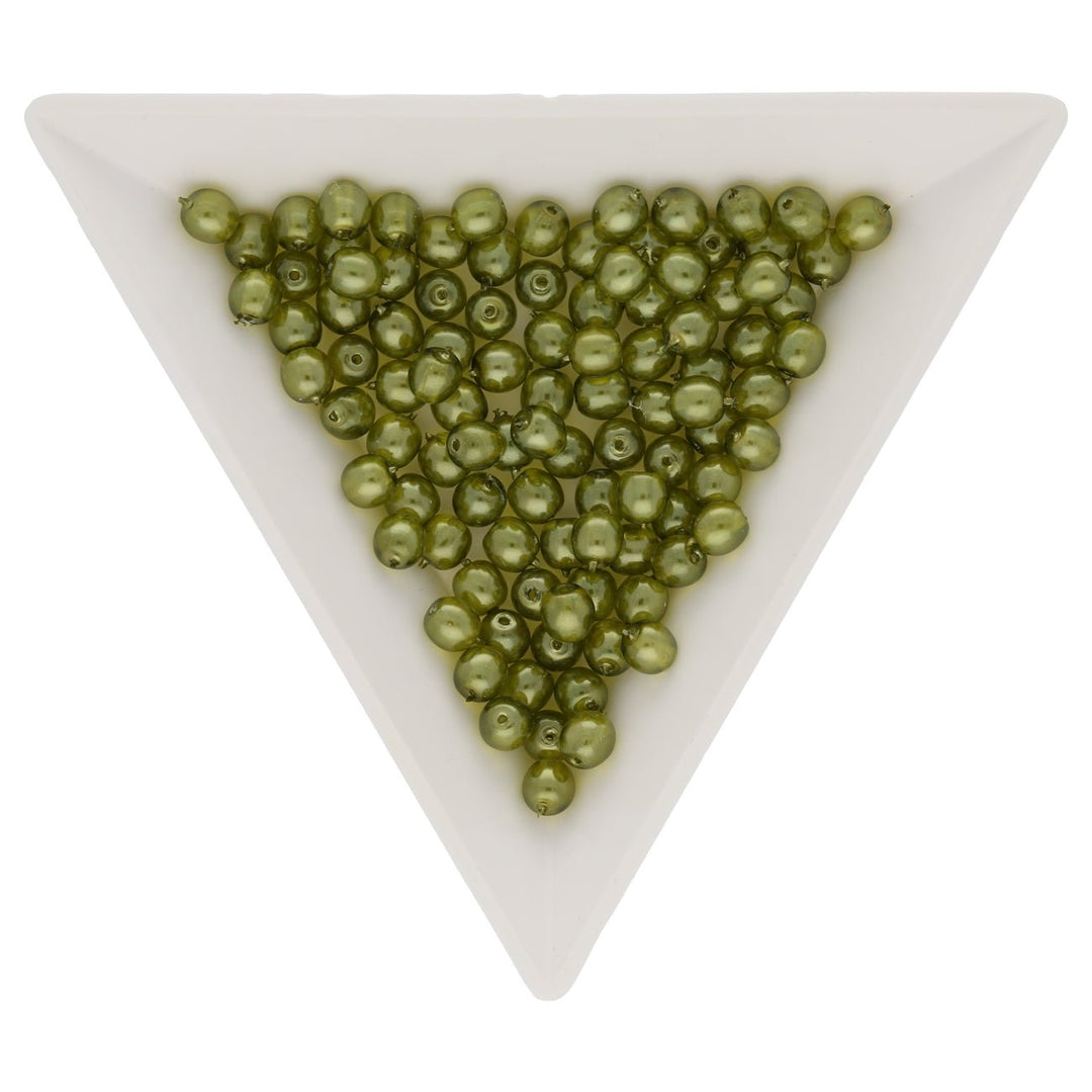 Glasperlen rund - 4 mm - Transparent Wild Olive - PerlineBeads
